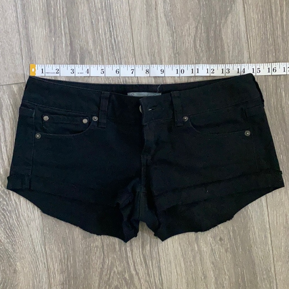 Black jean shorts